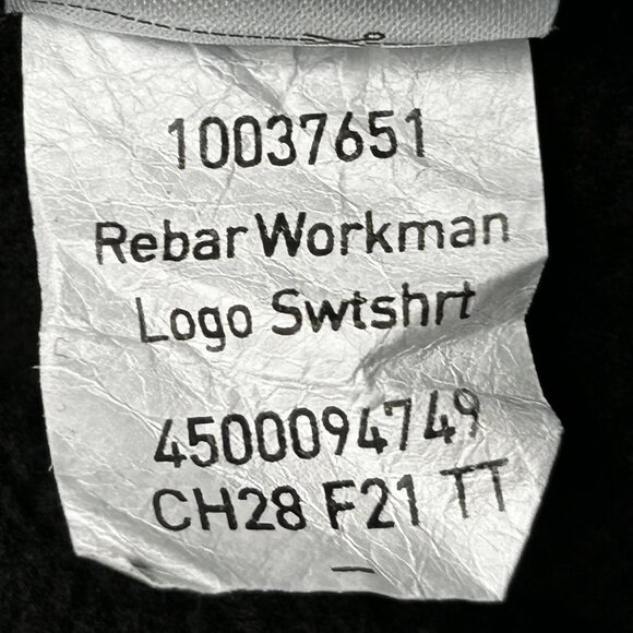 Ariat Rebar Workman Logo Sweatshirt Mens 2XL Tall Black Crewneck Fleece Pullover - Picture 11 of 14